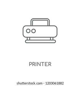 Printer linear icon. Printer concept stroke symbol design. Thin graphic elements vector illustration, outline pattern on a white background, eps 10.
