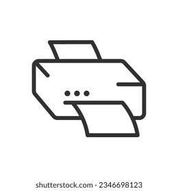Printer, linear icon. Line with editable stroke