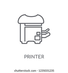 Printer linear icon. Modern outline Printer logo concept on white background from Electronic Devices collection. Suitable for use on web apps, mobile apps and print media.