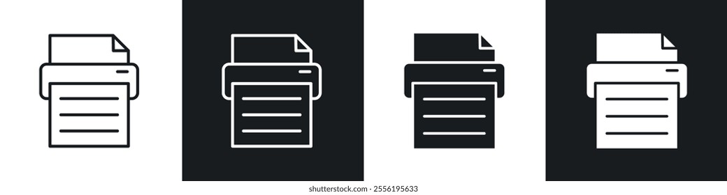 Printer linear icon set for app, and web design.