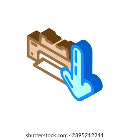 printer loading document isometric icon vector. printer loading document sign. isolated symbol illustration