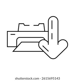 printer loading document line icon vector. printer loading document sign. isolated contour symbol black illustration