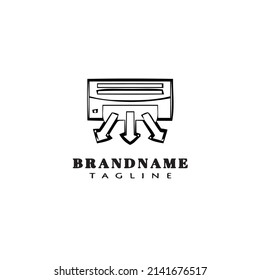 icono de la plantilla de diseño de dibujos animados del logotipo de la impresora ilustración vectorial aislada moderna