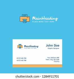 Printer logo Design with business card template. Elegant corporate identity. - Vector