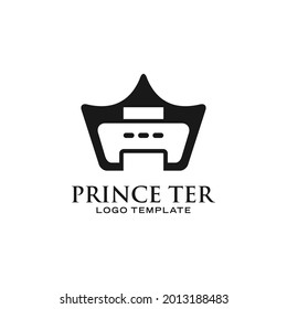 Printer logo design. Crown symbol. vector Illustration.