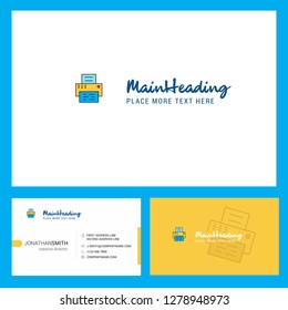 Printer Logo design with Tagline & Front and Back Busienss Card Template. Vector Creative Design