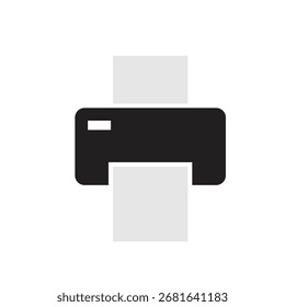 impresora   Ilustración de icono de logotipo plana