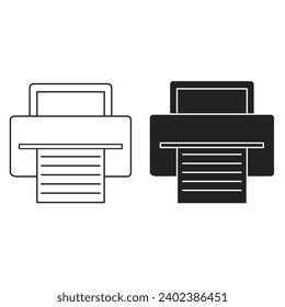 printer machine flat icon vector