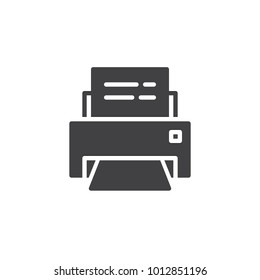 Printer machine icon vector, filled flat sign, solid pictogram isolated on white. Print symbol, logo illustration.
