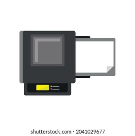 máquina de impresora con icono de papel aislado