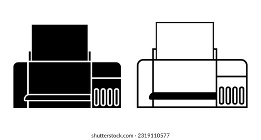 Printer machine vector icon, flat and graphic design