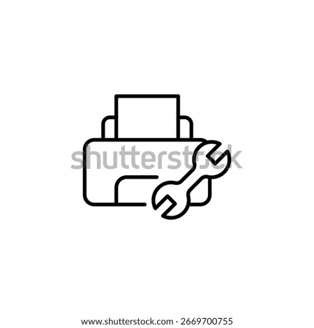 Printer Maintenance Icon Depicting a Wrench Illustrating Equipment Service