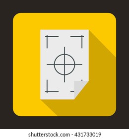 Printer marks on a paper icon, flat style