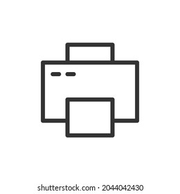 Printer minimal line icon. Web stroke symbol design. Printer sign isolated on a white background. Premium line icon.
