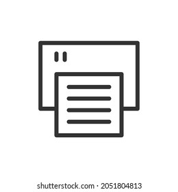 Printer minimal line icon. Web stroke symbol design. Printer sign isolated on a white background. Premium line icon.