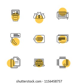 printer  money  message  key  tag  message  file  laptop  ic  eps icons set vector  icon vector design  flat  collection style creative  icons