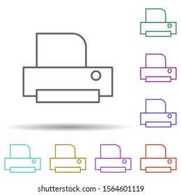 Printer multi color icon. Simple thin line, outline vector of education icons for ui and ux, website or mobile application