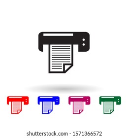 Printer multi color icon. Simple glyph, flat vector of print house icons for ui and ux, website or mobile application