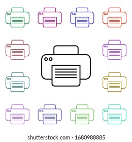 Printer multi color style icon. Simple thin line, outline vector of technology icons for ui and ux, website or mobile application