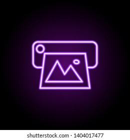 Printer neon icon. Elements of photography set. Simple icon for websites, web design, mobile app, info graphics