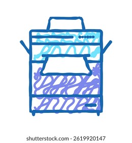 printer office device doodle icon sketch vector. printer office device sign. isolated symbol illustration