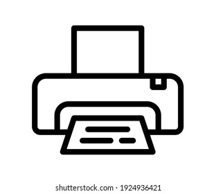 printer office print single isolated icon with outline line style