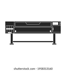 Printer office vector black icon. Vector illustration printer on white background. Isolated black illustration icon of office machine.