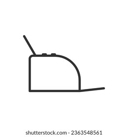 Printer on the side, linear icon. Line with editable stroke