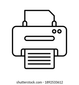 Printer outline and filled vector icon color editable