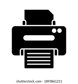 Printer outline and filled vector icon color editable