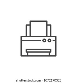 Printer outline icon. linear style sign for mobile concept and web design. Print simple line vector icon. Symbol, logo illustration. Pixel perfect vector graphics