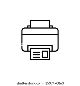 Printer outline icon. SEO & WEB Illustration style.