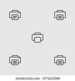printer outline icon set isolated vector illustration