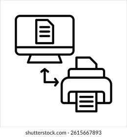 printer outline icon vector illustration