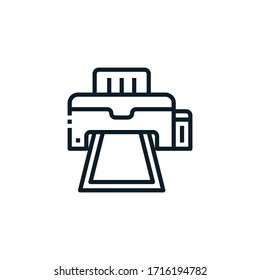 Printer outline icons. Vector illustration. Editable stroke. Isolated icon suitable for web, infographics, interface and apps.