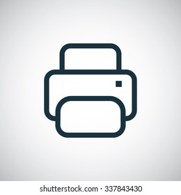 printer outline, thin, flat, digital icon for web and mobile
