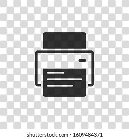 printer and paper. Black symbol on transparency grid