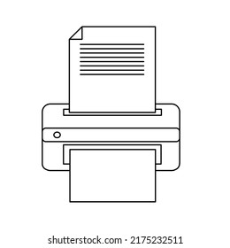 Printer paper icon illustration with white background
