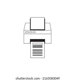 Printer with paper illustration Free Vector