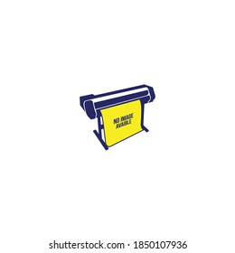 Printer with paper printed with the words NO IMAGE AVAIBLE logo icon t shirt design illustration
