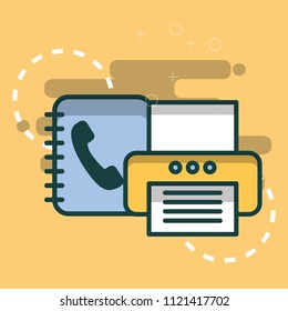 printer and phone book office