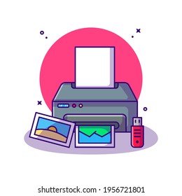 Ilustración de dibujos animados para impresoras y vectores de imágenes. Icono de fotografía Concepto blanco aislado. Estilo de caricatura plano adecuado para la página de aterrizaje web, pancarta, etiqueta y fondo
