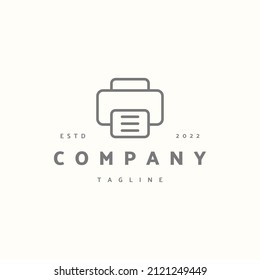 Printer premium icon sign symbol. Hipster vintage logo design vector illustration