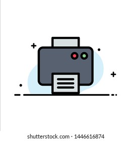 Printer, Print, Printed, Machine  Business Flat Line Filled Icon Vector Banner Template