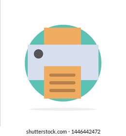 Printer, Print, Printing Abstract Circle Background Flat color Icon