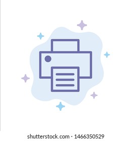 Printer, Print, Printing Blue Icon on Abstract Cloud Background. Vector Icon Template background