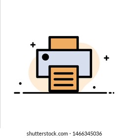 Printer, Print, Printing  Business Flat Line Filled Icon Vector Banner Template. Vector Icon Template background