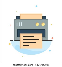 Printer, Print, Printing, Education Abstract Flat Color Icon Template