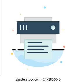 Printer, Print, Printing, Education Abstract Flat Color Icon Template