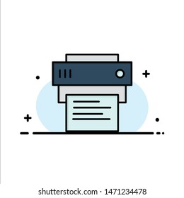 Printer, Print, Printing, Education Business Logo Template. Flat Color. Vector Icon Template background